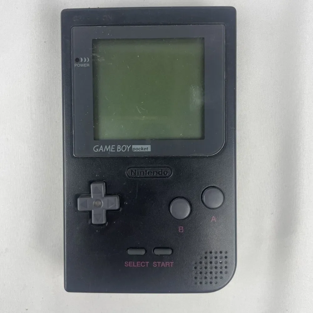 Nintendo Game Boy Pocket MGB-001 Black + Case & Pokémon Reshells~ Tested Working